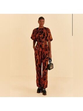 Farm Rio Black Giraffes Pants